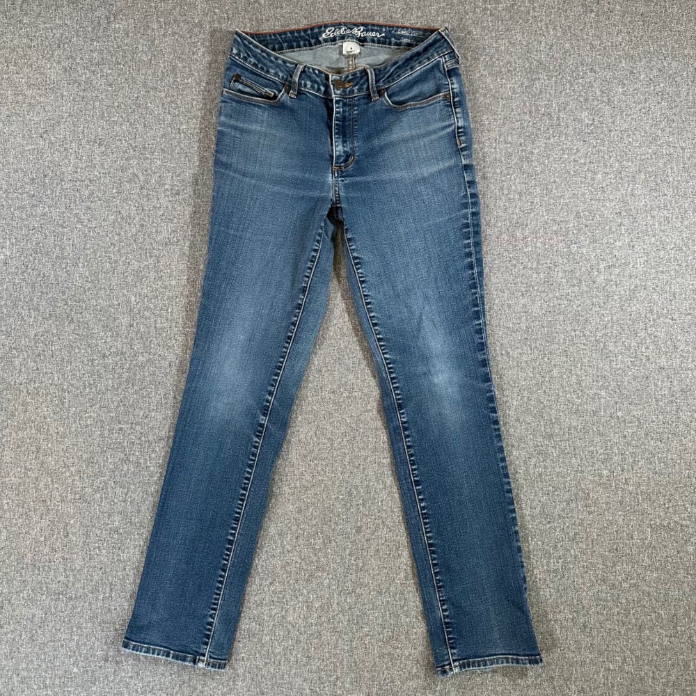 Eddie Bauer Jeans Womens 6 Slightly Curve Straight Blue Stretch 2240-8-22/08/26